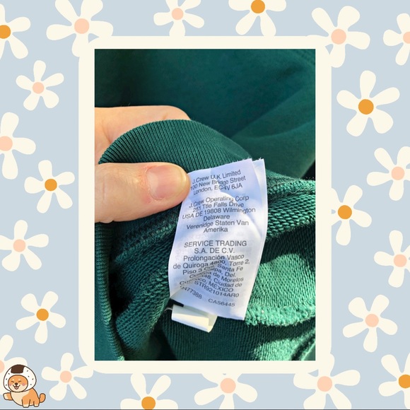 JCrew Forest Green Sweatshirt/Sweater with Ruffle Neck and Sleeves - Picture 9 of 10